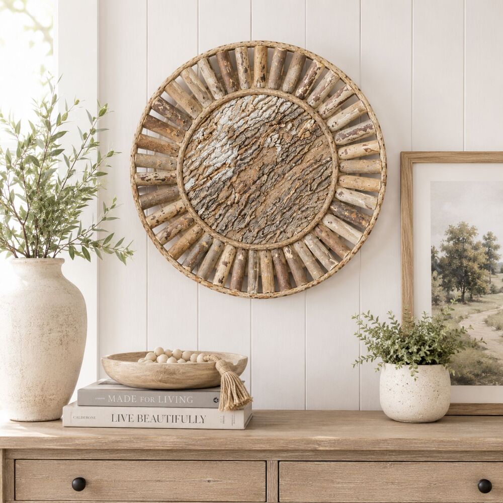 Rustic Twig & Natural Bark Wall Art | Cabin Decor | Handmade Wall Hanging |